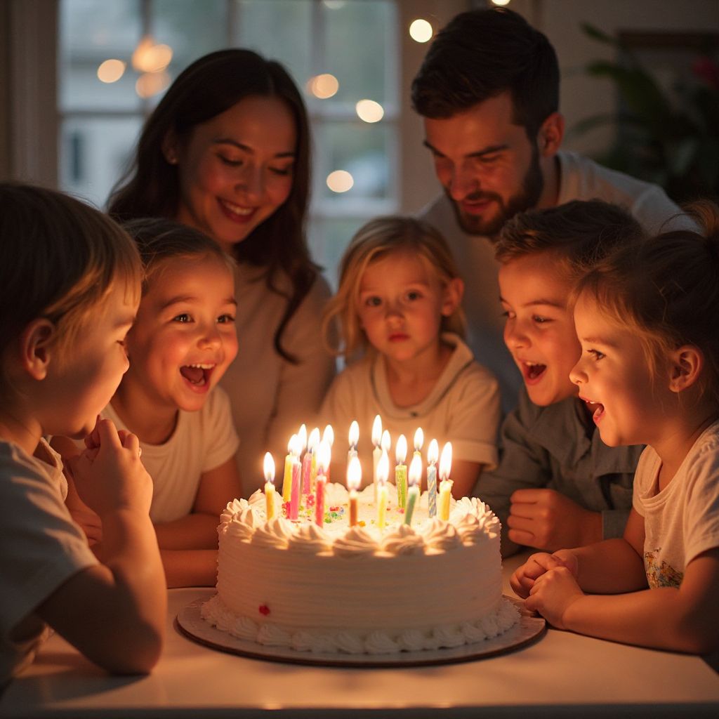 Birthday cake celebration moment